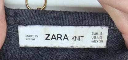 Womens UK Size 10 Zara Grey Pullover Jumper