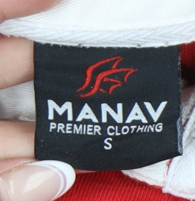 Manav Men's Red Long Sleeve Polo Shirt S