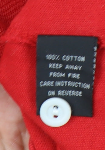 Manav Men's Red Long Sleeve Polo Shirt S