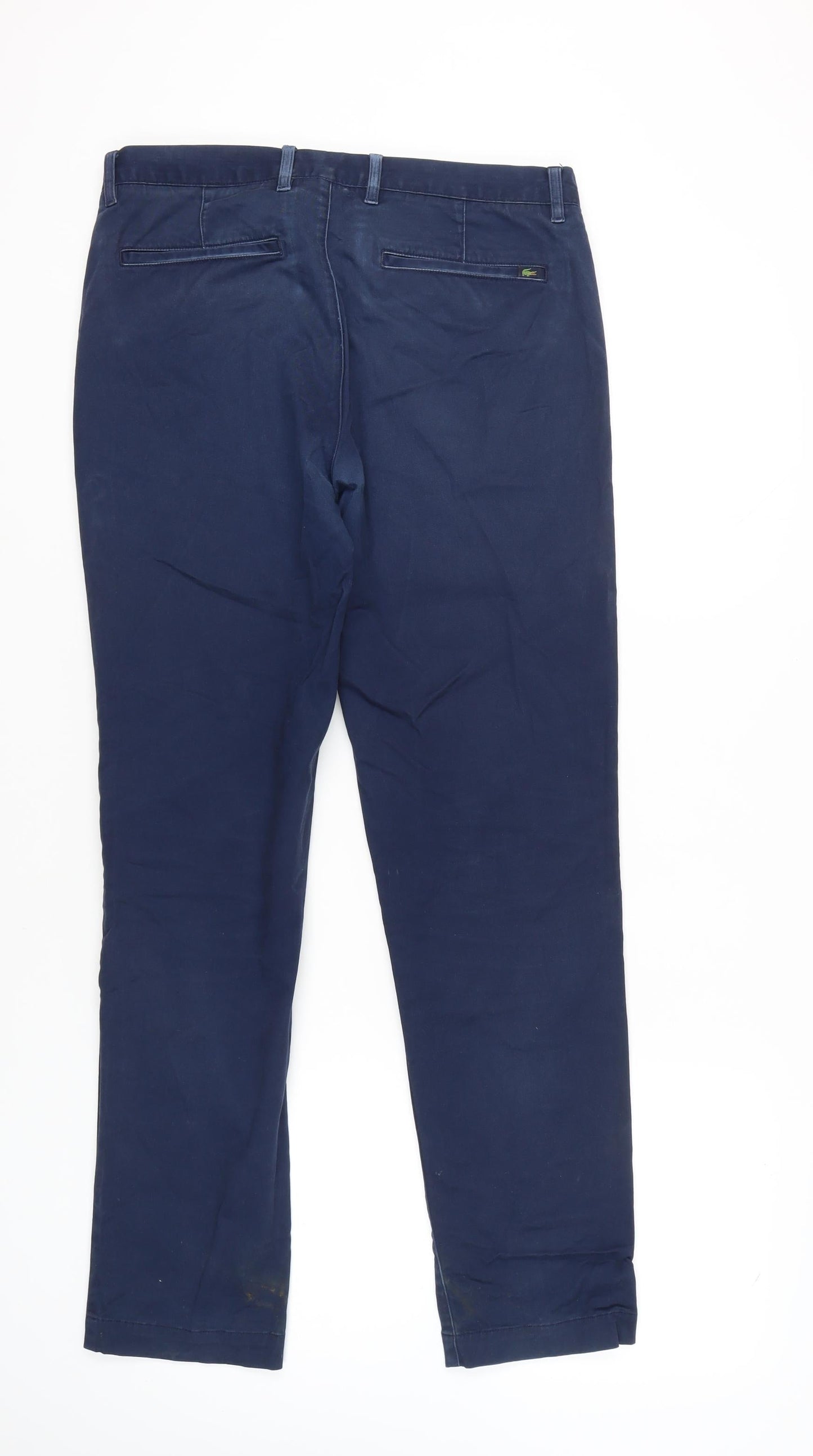 Lacoste Men's Blue Chino Slim Fit Trousers L