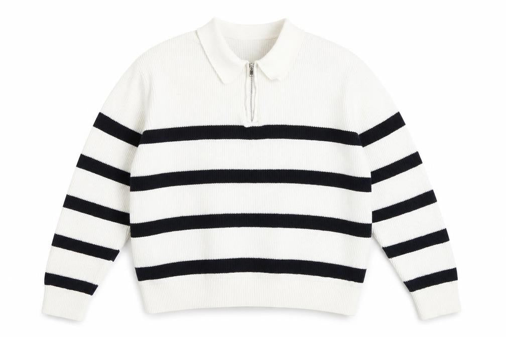 Womens UK Size L H&M White Full Zip Jumper