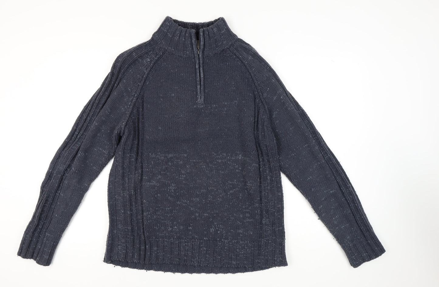 Tom Hagan Blue XL Men's 1/4 Zip Knit Jumper