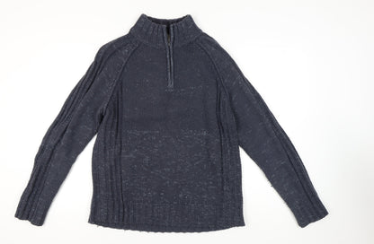 Tom Hagan Blue XL Men's 1/4 Zip Knit Jumper