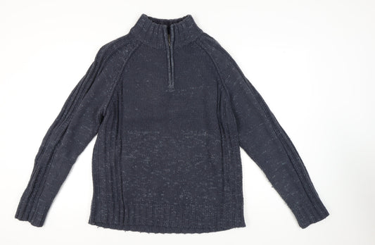 Tom Hagan Blue XL Men's 1/4 Zip Knit Jumper