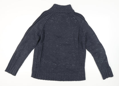 Tom Hagan Blue XL Men's 1/4 Zip Knit Jumper