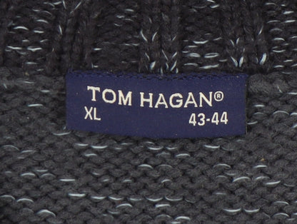 Tom Hagan Blue XL Men's 1/4 Zip Knit Jumper