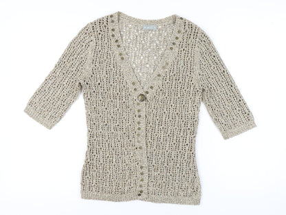 Womens UK Size 10 Marks and Spencer Beige Cardigan Jumper