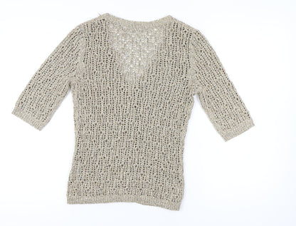 Womens UK Size 10 Marks and Spencer Beige Cardigan Jumper