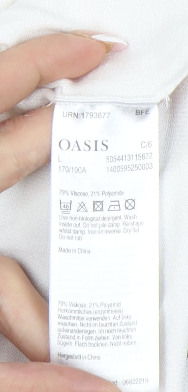 Womens UK Size L Oasis White Pullover Jumper