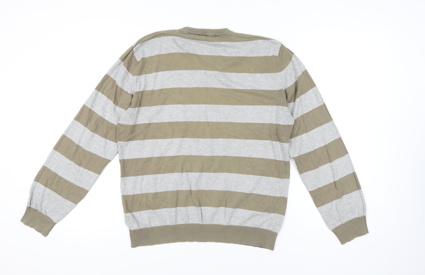 Soviet Men's V-Neck Striped Pullover Jumper M