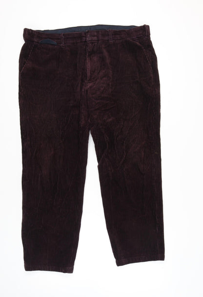 Marks and Spencer Men's Burgundy Corduroy Trousers