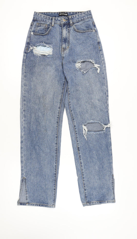PrettyLittleThing Women's Blue Straight Jeans Size 6