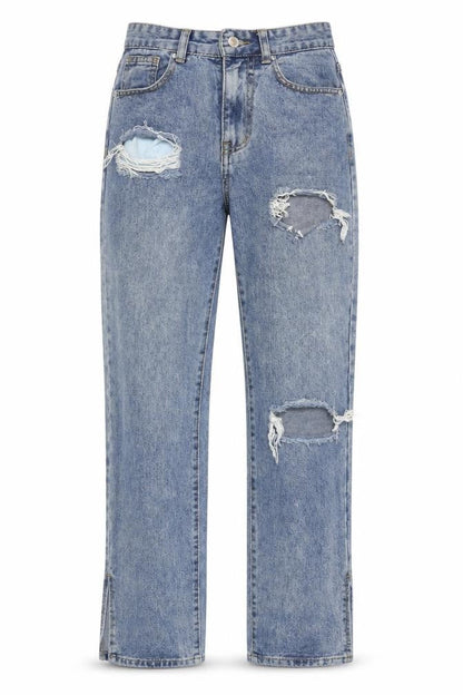 Womens UK Size 6 PRETTYLITTLETHING Regular Fit Straight Blue Jeans