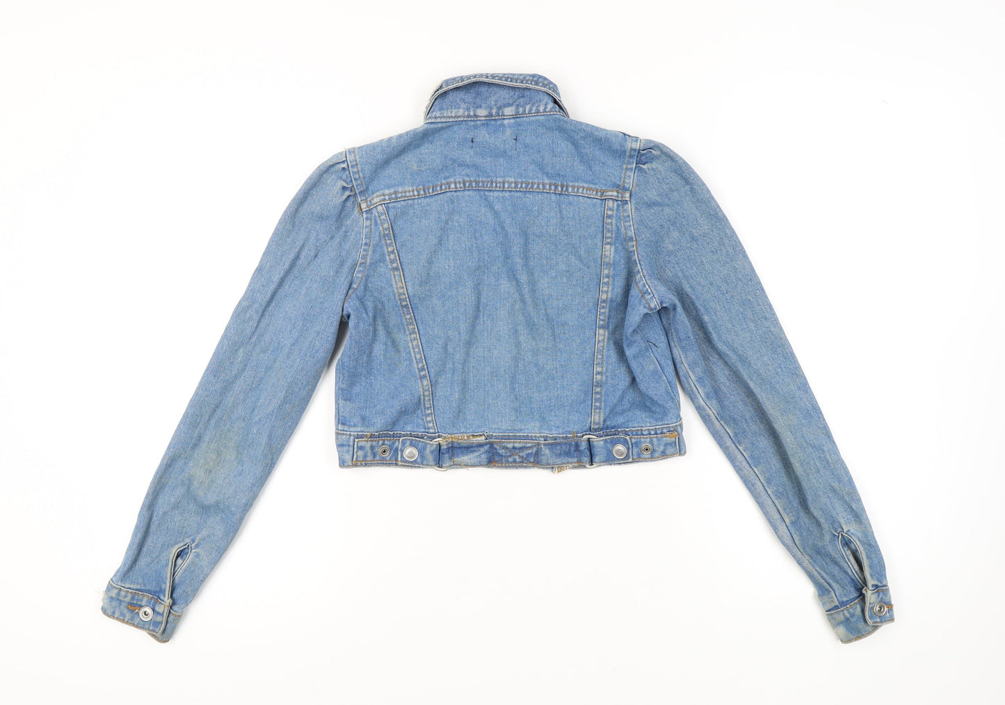 Giselle Women's Blue Denim Cropped Jacket Size 6