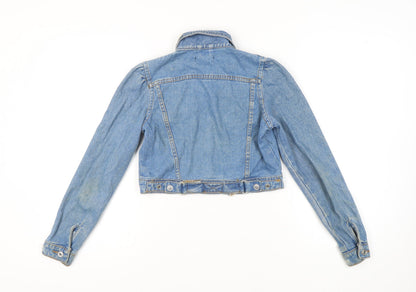 Giselle Women's Blue Denim Cropped Jacket Size 6