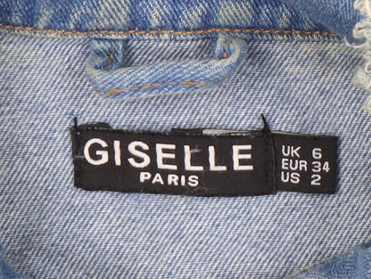 Giselle Women's Blue Denim Cropped Jacket Size 6