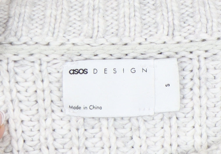 ASOS DESIGN Women's White Chunky Knit Pullover Jumper S
