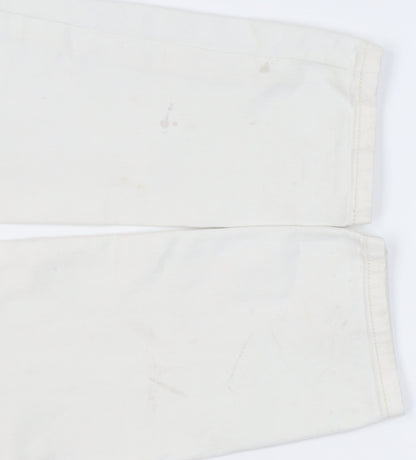 Cortefiel Women's Ivory Skinny Jeans, Size 2XS, Embroidered