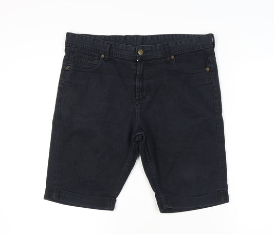 Denim Co Men's Black Shorts W36 Regular Fit Casual