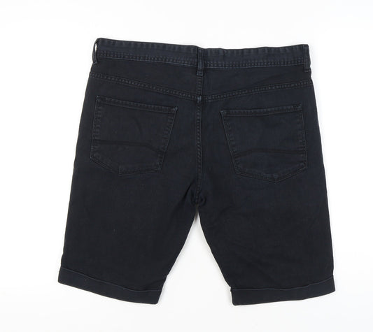 Denim Co Men's Black Shorts W36 Regular Fit Casual
