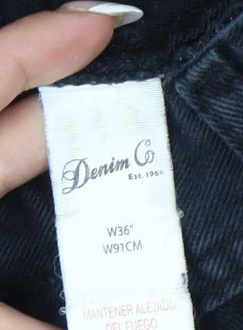 Denim Co Men's Black Shorts W36 Regular Fit Casual