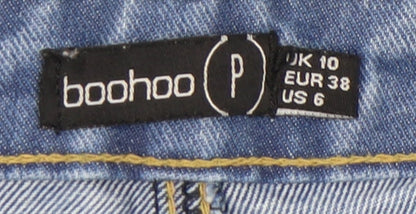 Boohoo Women's Blue Distressed Boyfriend Jeans Size 10