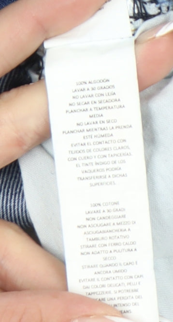 Boohoo Women's Blue Distressed Boyfriend Jeans Size 10