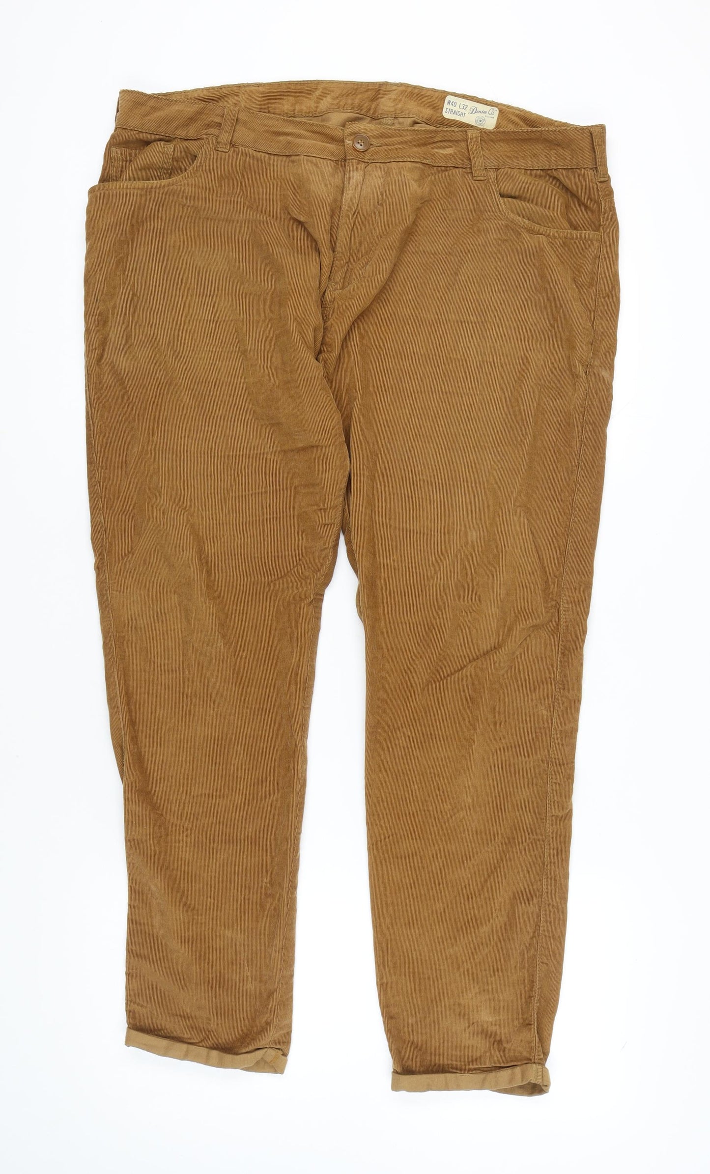 Denim Co Men's Brown Corduroy Trousers Size 40