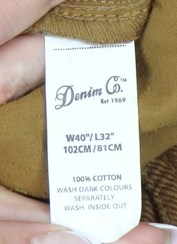 Denim Co Men's Brown Corduroy Trousers Size 40