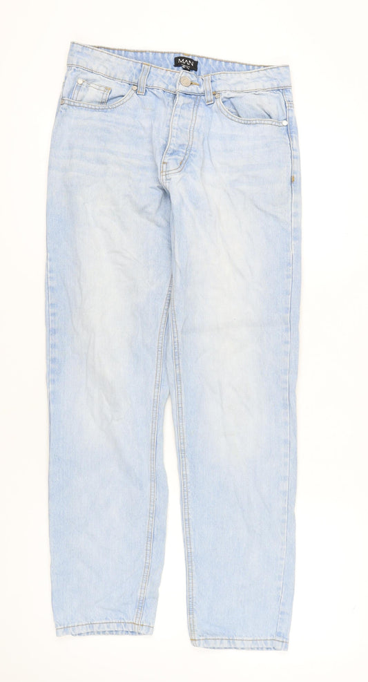 boohooMAN Men's Blue Straight Jeans Size 30