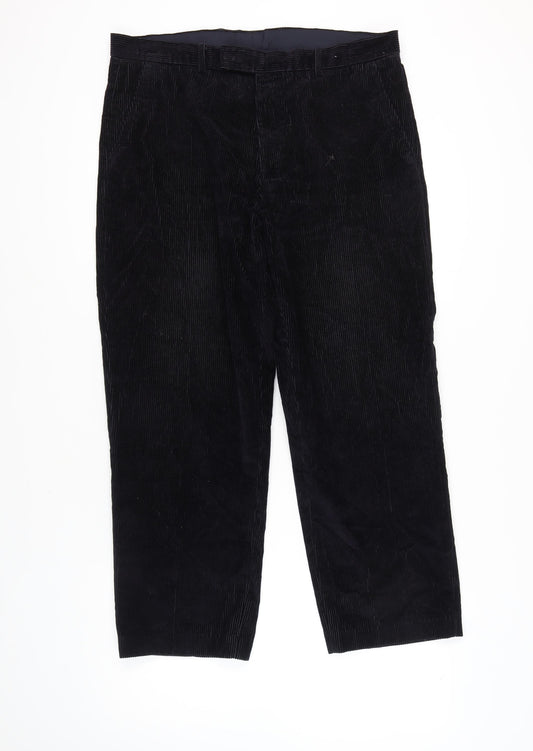 Greenwoods Men's Black Corduroy Trousers