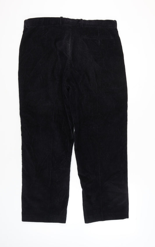 Greenwoods Men's Black Corduroy Trousers