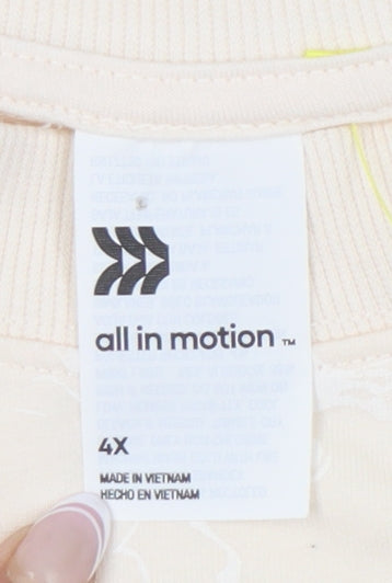 All in Motion Women's 4XL Beige Crew Neck Sweatshirt