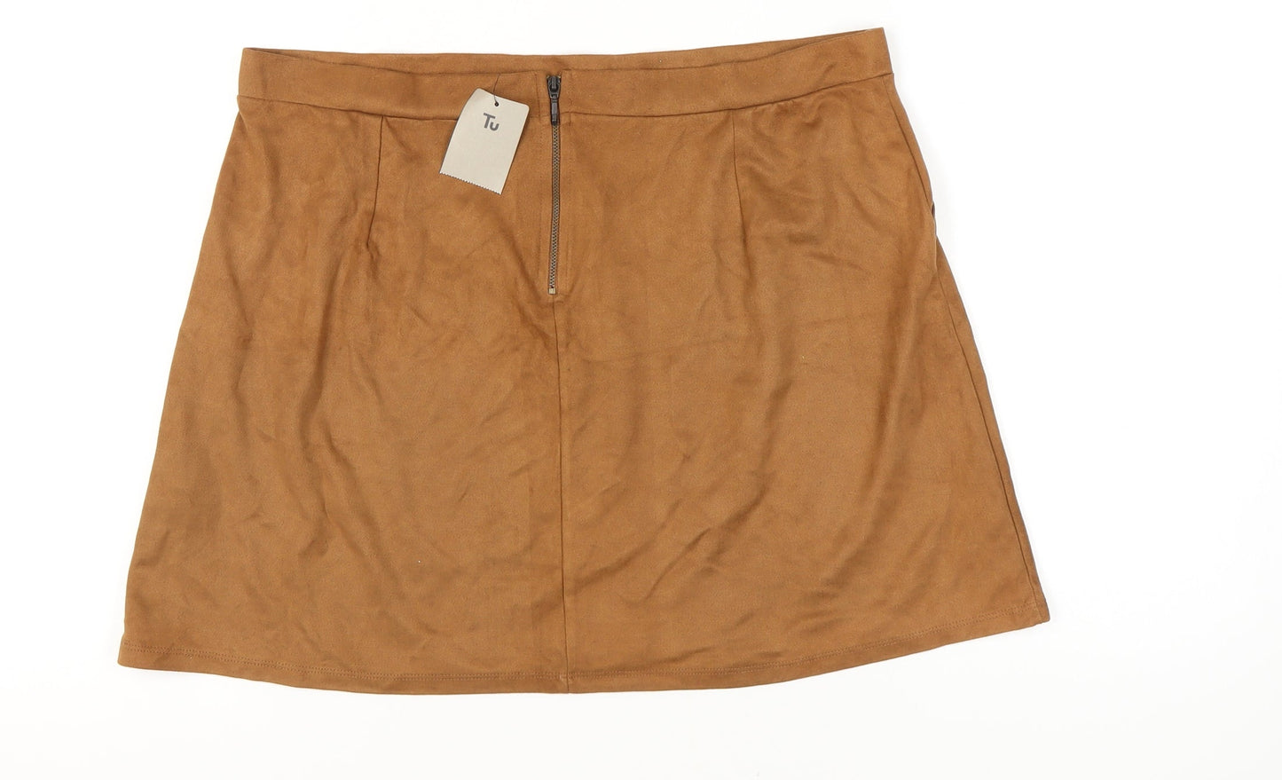 Tu Women's Brown Zip Casual Skirt Size 16