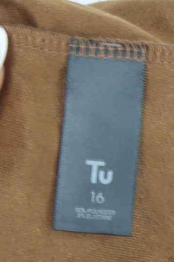 Tu Women's Brown Zip Casual Skirt Size 16