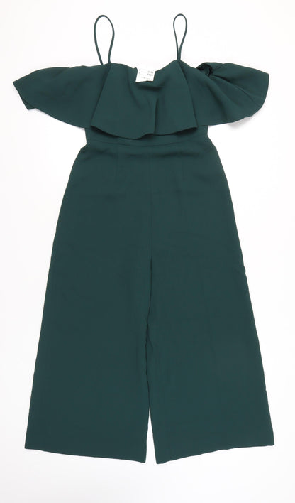 H&M Women's Green Off-Shoulder Jumpsuit Size 8