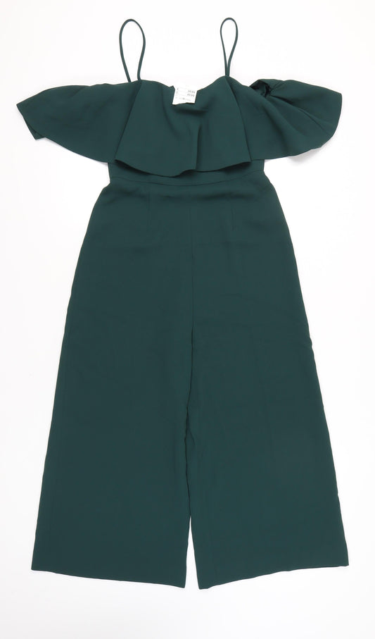 H&M Women's Green Off-Shoulder Jumpsuit Size 8