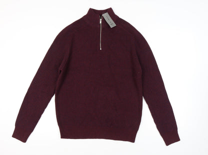 George Men's Purple Full Zip Jumper Size L