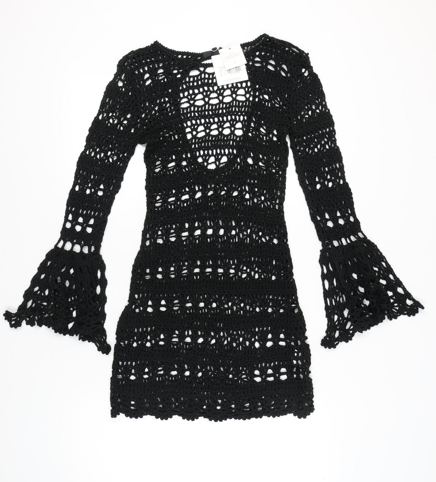 Missguided Women's Black Crochet Dress Size S
