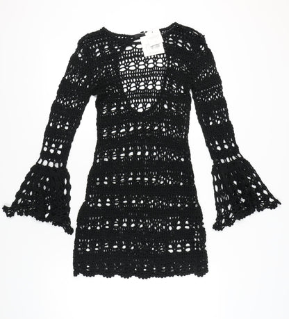 Missguided Women's Black Crochet Dress Size S