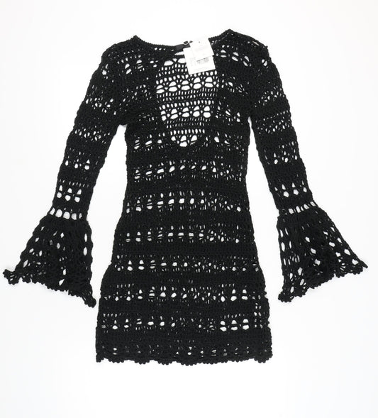 Missguided Women's Black Crochet Dress Size S