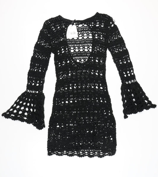 Missguided Women's Black Crochet Dress Size S