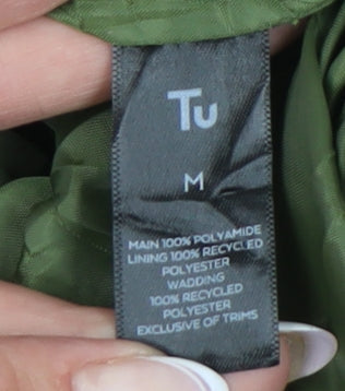 Tu Men's Green Hooded Puffer Waistcoat M