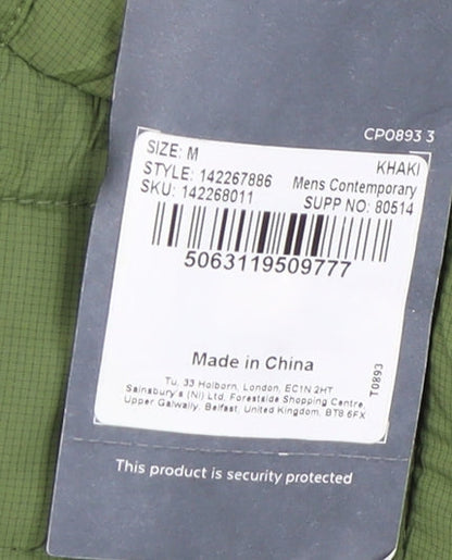 Tu Men's Green Hooded Puffer Waistcoat M