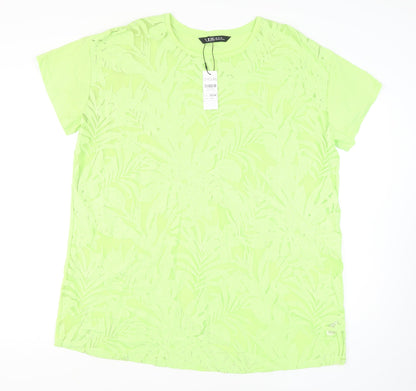 Womens UK Size 22 Yours Green Basic T-Shirt