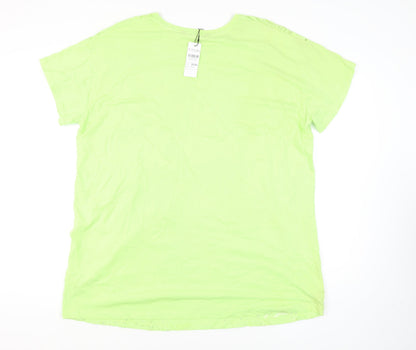 Womens UK Size 22 Yours Green Basic T-Shirt