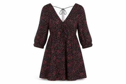 Front view of H&M Women's Floral A-Line Dress, Multicoloured, size S