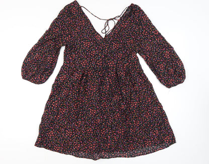 H&M Women's Floral A-Line Dress, Multicoloured, Size S