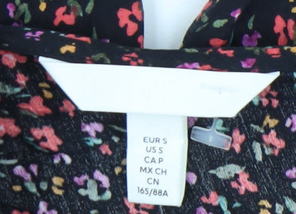 H&M Women's Floral A-Line Dress, Multicoloured, Size S
