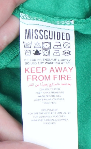 Missguided Women's Green Wrap Dress Size 8